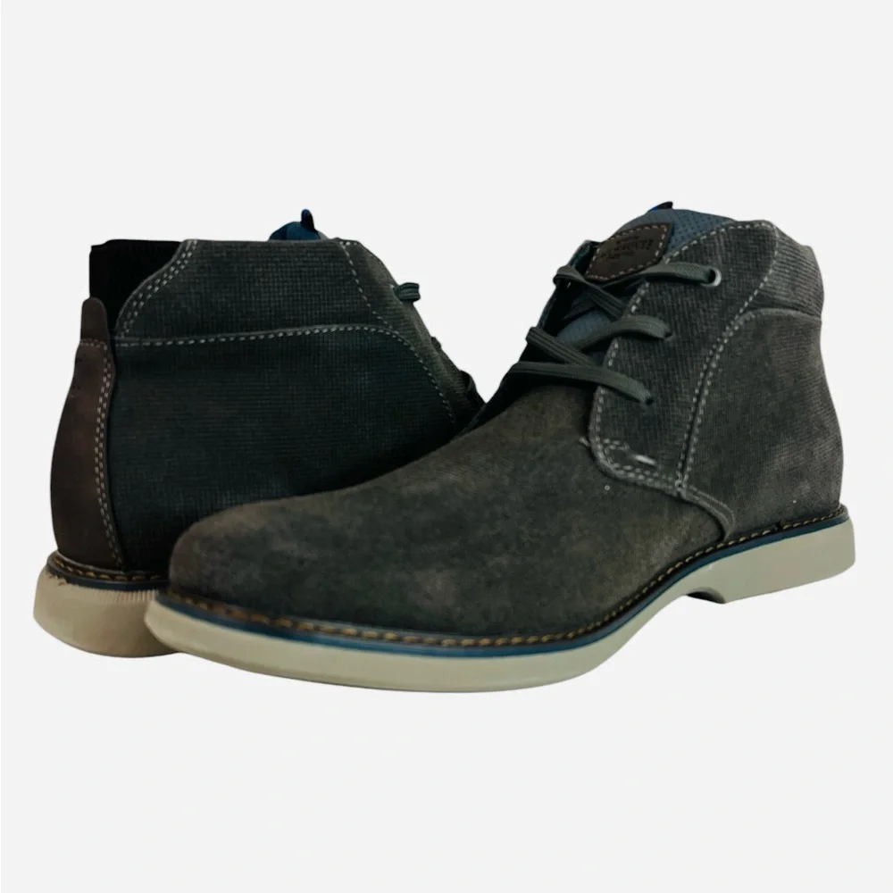 Nunn Bush Otto Plain Toe Chukka Boot Dress Shoes Gray 84987-020 Mens Size 11.5